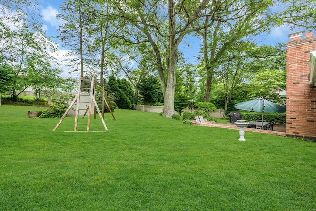 185 Harvard Dr, Plainview, NY 11803 - view of green lawn with a playground