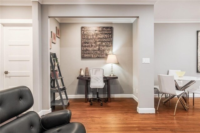 1133 Midland Ave Unit 4C, Bronxville, NY 10708 - office area featuring wood finished floors and baseboards