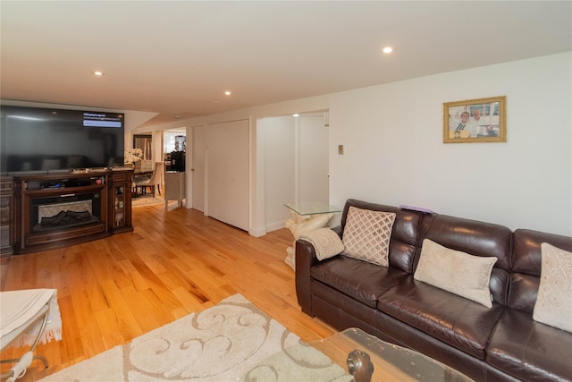 65 Berkshire Trl, Smallwood, NY 12720 - living room featuring light wood-style flooring, recessed lighting, and a fireplace
