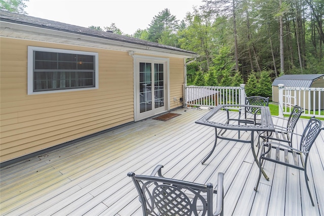 65 Berkshire Trl, Smallwood, NY 12720 - wooden deck with a shed