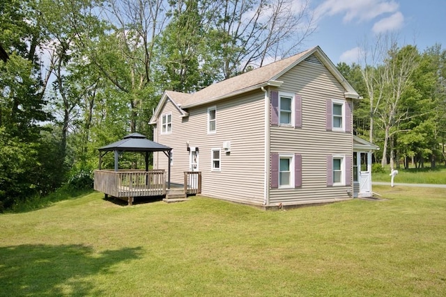 169 Mitchell Pond Rd E, Cochecton, NY 12726 - rear view of house with a gazebo and a lawn