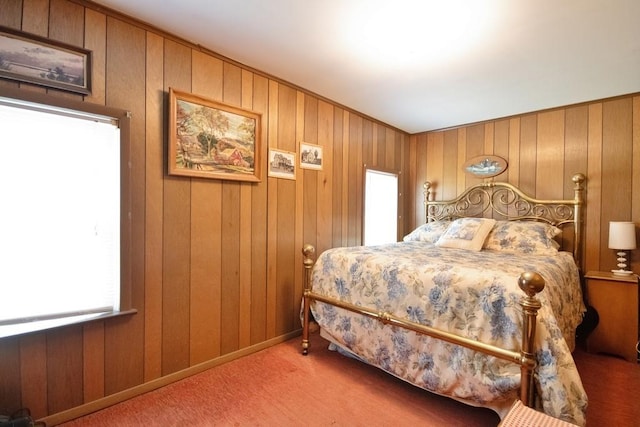169 Mitchell Pond Rd E, Cochecton, NY 12726 - bedroom with light colored carpet and wooden walls