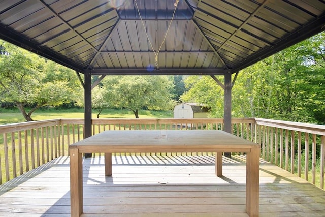 169 Mitchell Pond Rd E, Cochecton, NY 12726 - deck with a gazebo, a shed, and a lawn