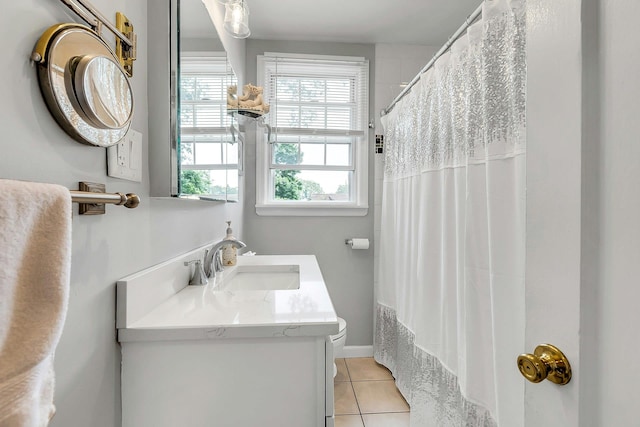 15 Robbins Ave, Islip, NY 11751 - full bathroom with tile patterned floors, vanity, and a shower with curtain