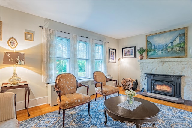 16 Beechwood Park, Poughkeepsie, NY 12601 - sitting room with wood finished floors, a fireplace, and radiator