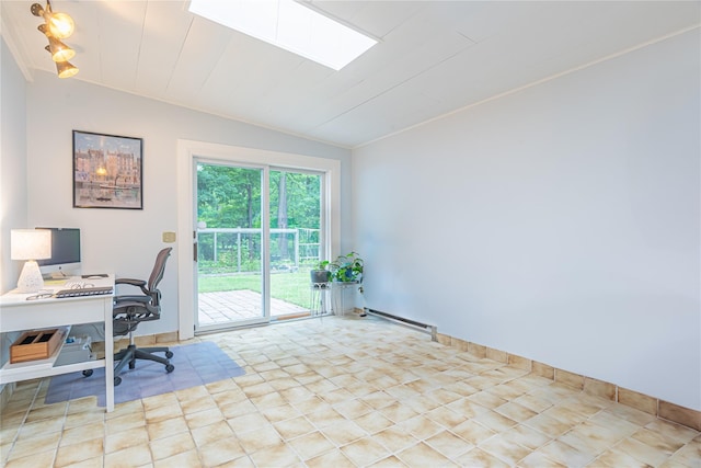 16 Beechwood Park, Poughkeepsie, NY 12601 - office area with vaulted ceiling and a baseboard heating unit