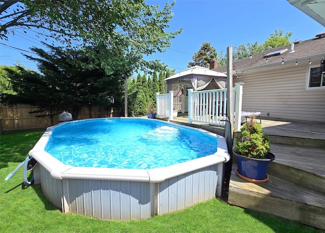 4 Bowman Ln, Commack, NY 11725 - view of pool featuring a deck, a gazebo, and a hot tub