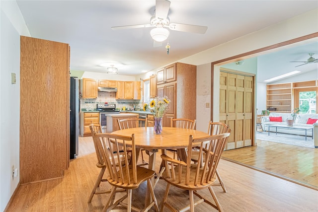 2136 Rte 55, Lagrangeville, NY 12540 - dining space with a ceiling fan and light wood-style floors