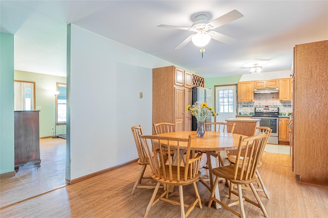 2136 Rte 55, Lagrangeville, NY 12540 - dining area featuring light wood-style flooring and ceiling fan