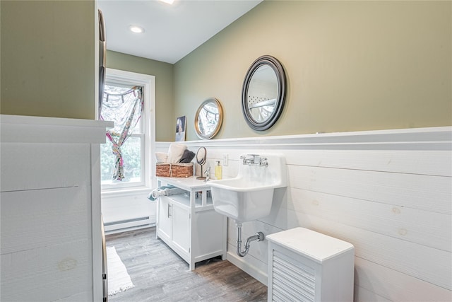 2136 Rte 55, Lagrangeville, NY 12540 - bathroom with wood finished floors and wainscoting