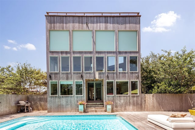 172 Pine Walk, Fire Island Pines, NY 11782 - rear view of house with entry steps
