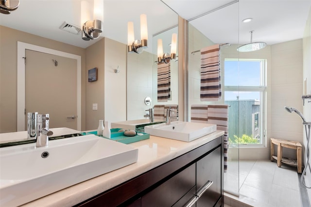 172 Pine Walk, Fire Island Pines, NY 11782 - bathroom with double vanity and a tile shower