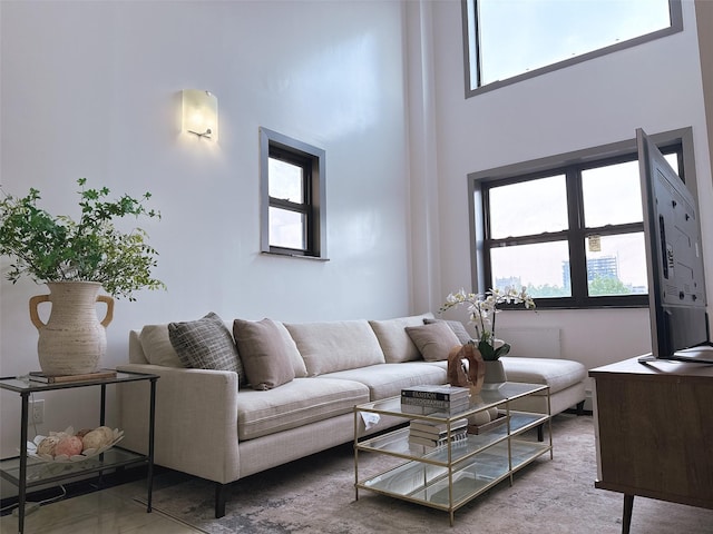 31-47 137th St Unit 4C, Flushing, NY 11354 - living area featuring a towering ceiling