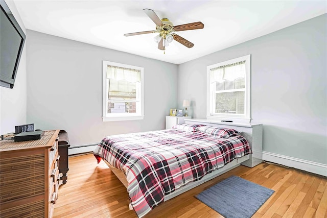 4911 168th St, Flushing, NY 11365 - bedroom with multiple windows, a baseboard radiator, and light wood-type flooring