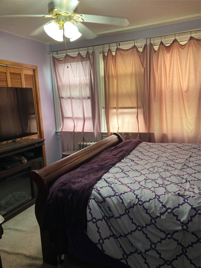 5855 41st Dr, Woodside, NY 11377 - bedroom with carpet and ceiling fan