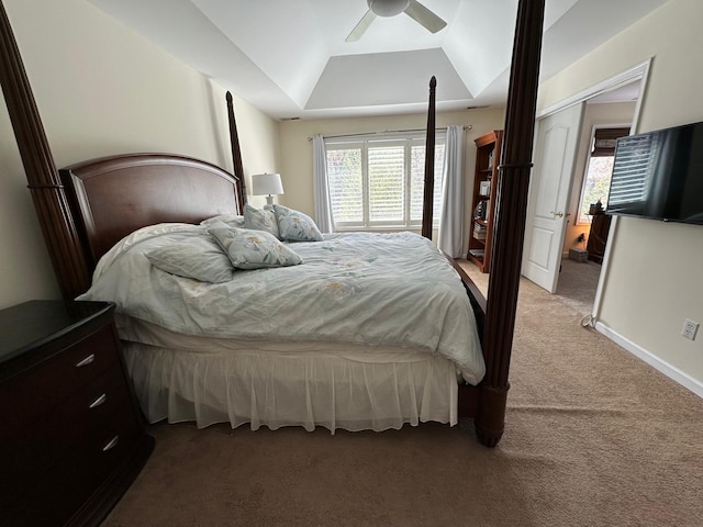 133 Woodbrook Rd, White Plains, NY 10605 - bedroom featuring light carpet, a raised ceiling, and a ceiling fan