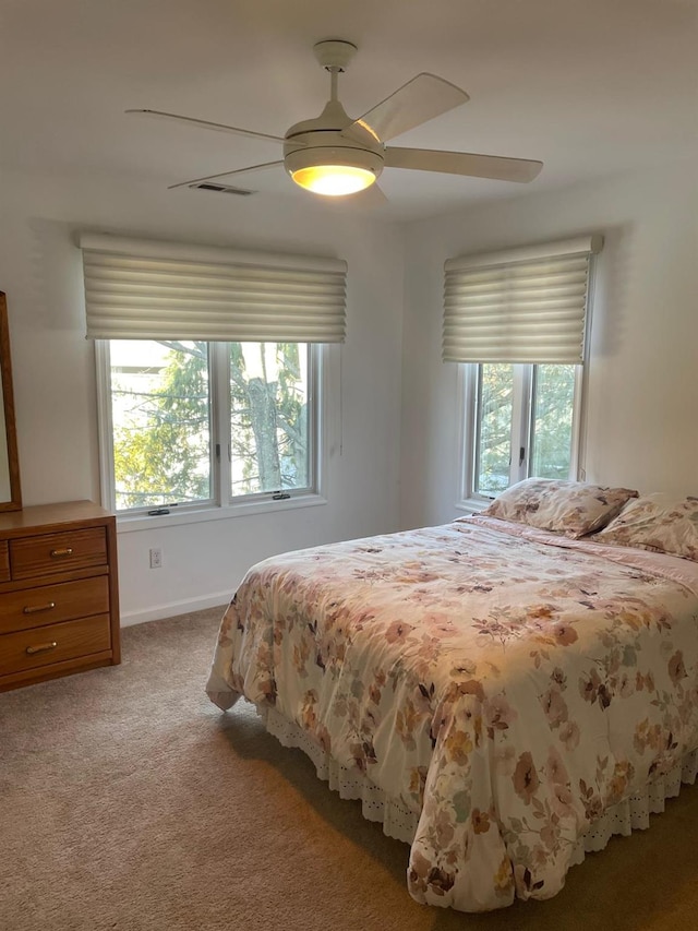 133 Woodbrook Rd, White Plains, NY 10605 - bedroom with light colored carpet and a ceiling fan