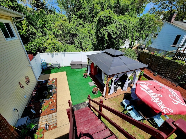 373 Commack Rd, Islip, NY 11751 - wooden deck featuring a gazebo and a fenced backyard