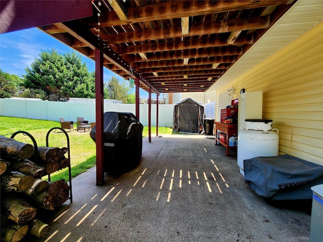 373 Commack Rd, Islip, NY 11751 - fenced backyard with a patio and grilling area