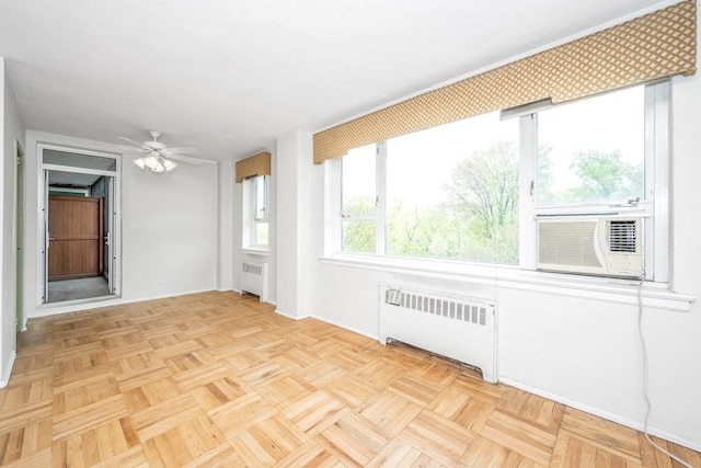 5355 Henry Hudson Pkwy W Unit 5C, Bronx, NY 10471 - unfurnished room featuring radiator heating unit, a ceiling fan, and cooling unit