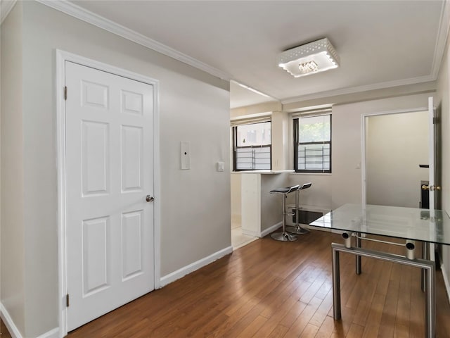 61-25 98th St Unit 2H, Rego Park, NY 11374 - unfurnished office with hardwood / wood-style floors and ornamental molding