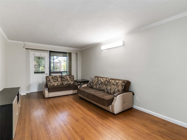 61-25 98th St Unit 2H, Rego Park, NY 11374 - living area with crown molding and wood-type flooring