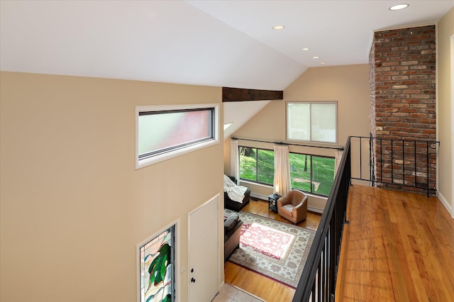 35 David Rd, Somers, NY 10589 - living room featuring recessed lighting, lofted ceiling, and light wood finished floors
