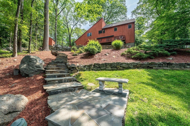 35 David Rd, Somers, NY 10589 - view of green lawn featuring stairway