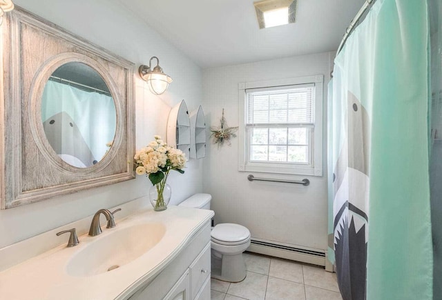 12 Dwyer Ln, Wappingers Falls, NY 12590 - bathroom featuring a baseboard heating unit, vanity, and tile patterned flooring
