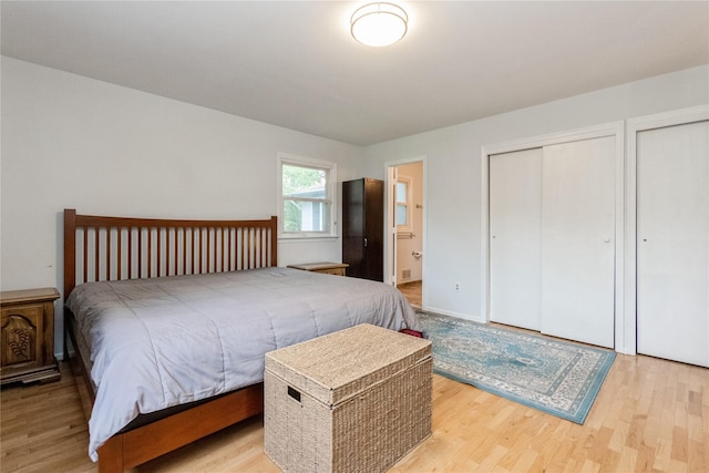 9 Westlyn Dr, Bardonia, NY 10954 - bedroom featuring light wood-style floors, ensuite bathroom, and two closets