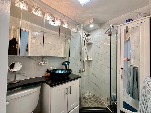 87-14 57th Rd Unit 1A, Elmhurst, NY 11373 - bathroom with a marble finish shower and vanity