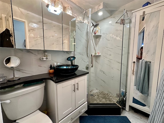 87-14 57th Rd Unit 1A, Elmhurst, NY 11373 - full bathroom with a marble finish shower and vanity