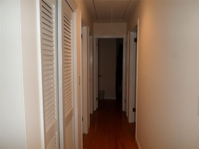 6 Kingsville Dr, Monroe, NY 10950 - corridor with dark wood-style floors and attic access