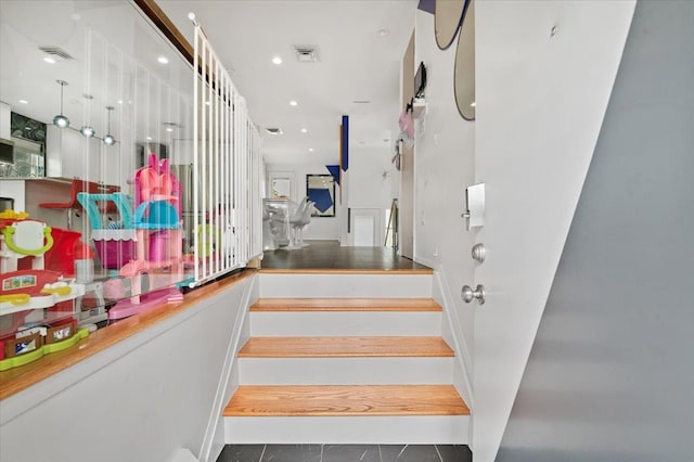 740 Eagle Dr, North Woodmere, NY 11581 - stairway with tile patterned flooring