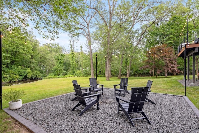 12 Zeck Ct, Suffern, NY 10901 - view of green lawn with a fire pit