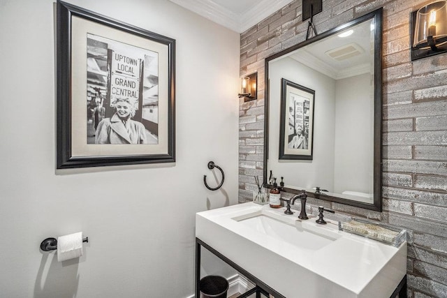 10 Pond View Ct Unit 10, Jericho, NY 11753 - bathroom featuring vanity and ornamental molding