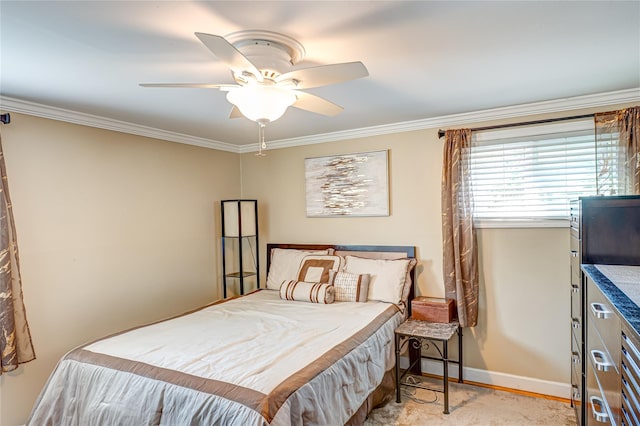 163 W 24th St, Deer Park, NY 11729 - bedroom with crown molding, a ceiling fan, and light wood finished floors