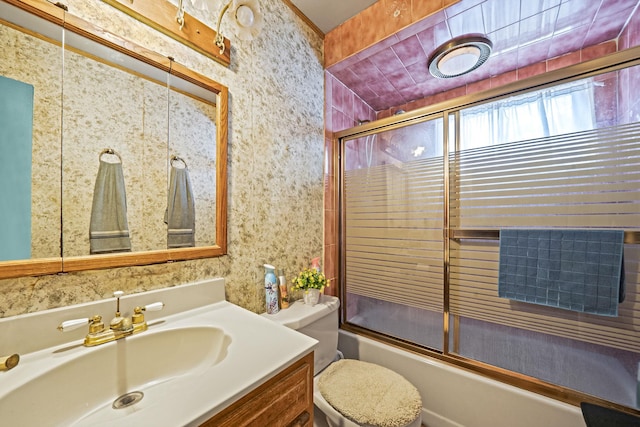 35 13th St, Bohemia, NY 11716 - bathroom featuring enclosed tub / shower combo and vanity