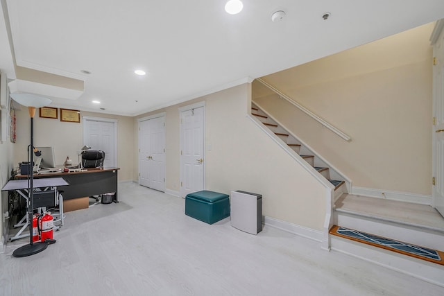 903 Constance Ln, Port Jefferson Station, NY 11776 - home office with wood finished floors and recessed lighting