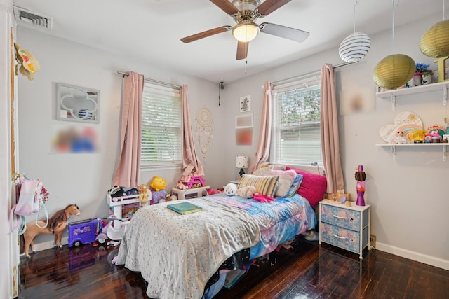 13 Sunset Dr, Centereach, NY 11720 - bedroom with wood-type flooring and a ceiling fan