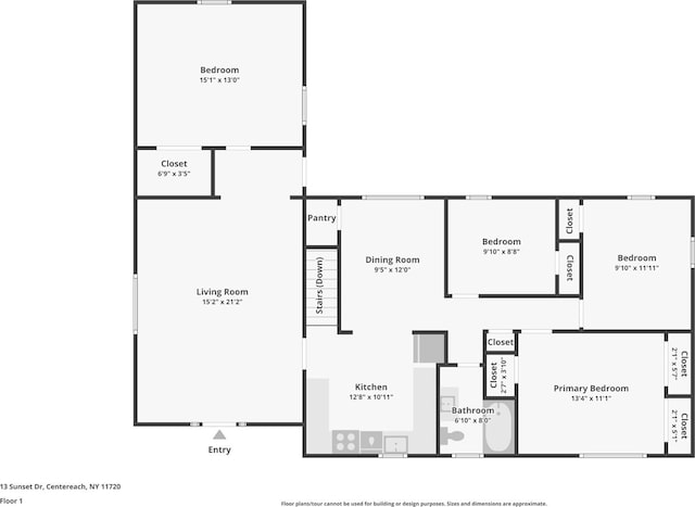 13 Sunset Dr, Centereach, NY 11720 - view of floor plan / room layout
