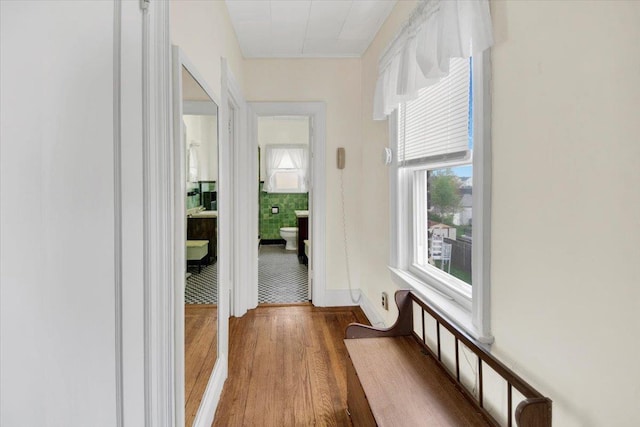 49 Boone St, Yonkers, NY 10704 - hallway with wood finished floors and healthy amount of natural light