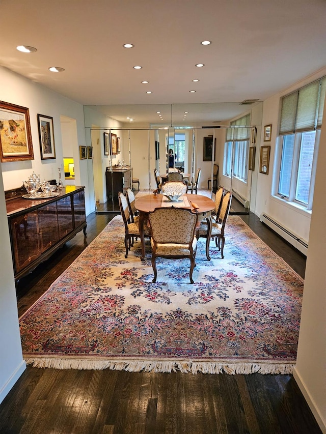 5 Sophia St, Monsey, NY 10952 - dining room featuring baseboard heating, wood finished floors, and recessed lighting