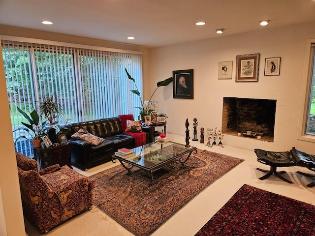5 Sophia St, Monsey, NY 10952 - living room featuring recessed lighting and a fireplace