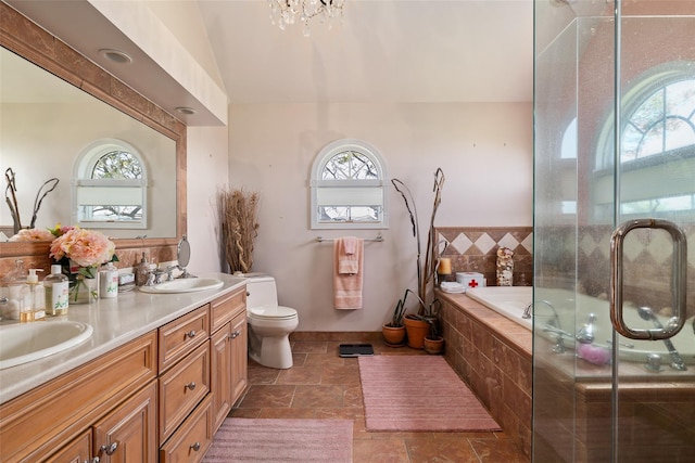 248 Delaware Ave, Island Park, NY 11558 - full bath featuring plenty of natural light, double vanity, a bath, and a shower with door