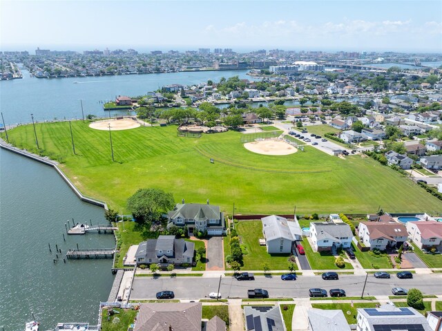 248 Delaware Ave, Island Park, NY 11558 - aerial perspective of suburban area featuring a large body of water