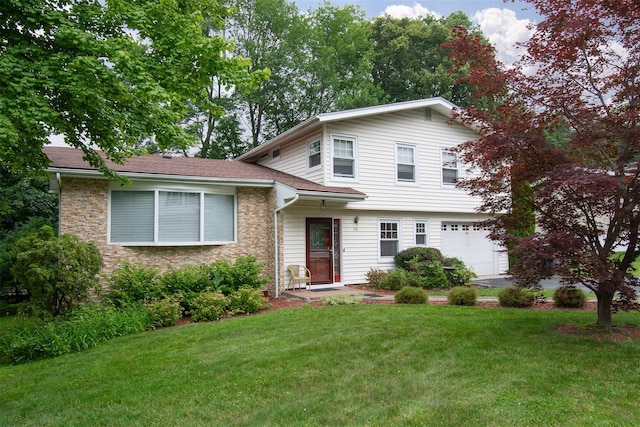 38 Balmoral Cres, White Plains, NY 10607 - tri-level home with a front yard and a garage
