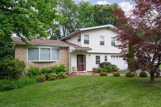 38 Balmoral Cres, White Plains, NY 10607 - tri-level home with a front yard and a garage