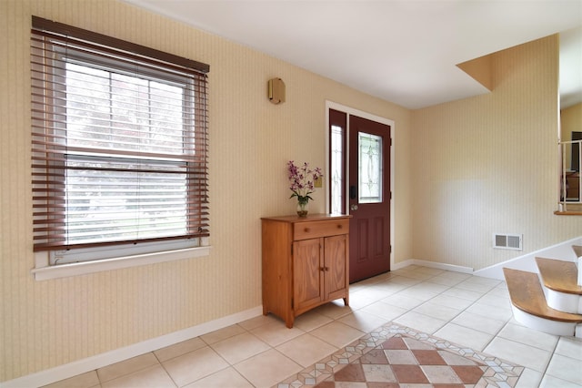 38 Balmoral Cres, White Plains, NY 10607 - entrance foyer featuring light tile patterned flooring and wallpapered walls