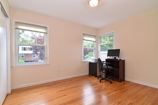 38 Balmoral Cres, White Plains, NY 10607 - home office featuring light wood-style flooring and baseboards
